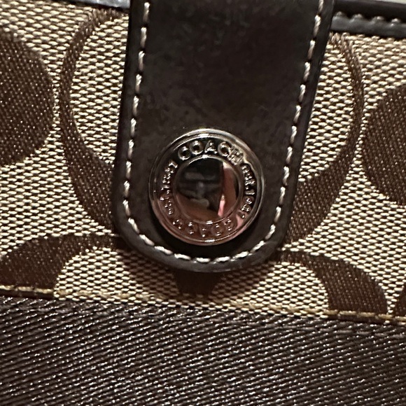 Coach Signature Brown and Tan Wallet - Picture 4 of 12
